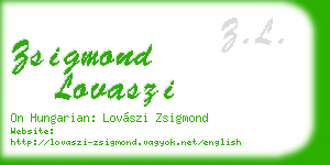 zsigmond lovaszi business card