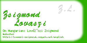 zsigmond lovaszi business card